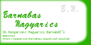 barnabas magyarics business card